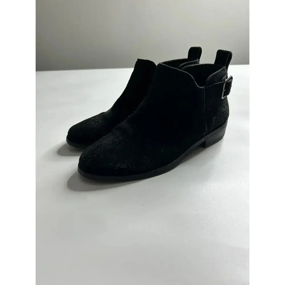 Ugg Boot Womens 7 Kelsea Black Buckle Suede Heeled Bootie Zip
